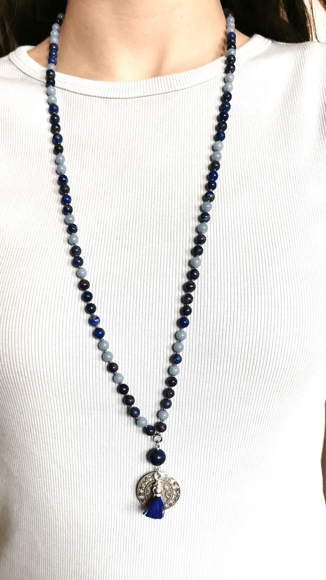 Angelit - Lapislazuli Malakette