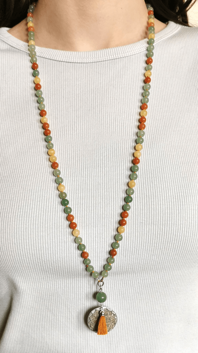 Grüner und Roter Aventurin - Gelbe Jade
